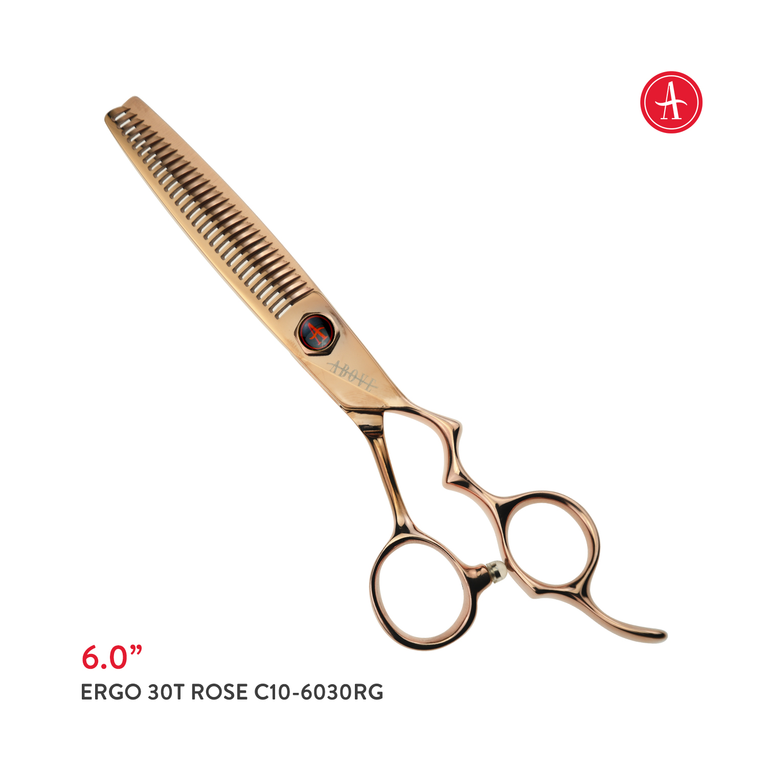 Above Ergo 30T Rose Gold Thinning Hair Cutting Shears - 6.0