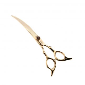 Above Shears Pet Grooming Professional Shears and Scissors Flipper Rose Gold Curved Shears Set Shears Kit